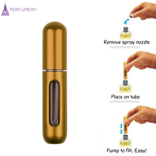 Refillable Perfume Atomizer in Gold 5ml