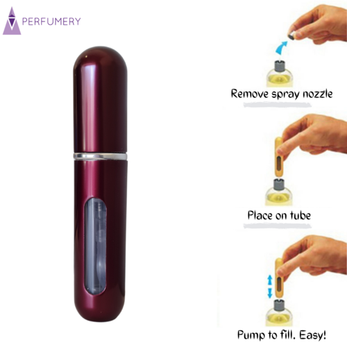 Refillable Perfume Atomiser in Midnight Red 5ml