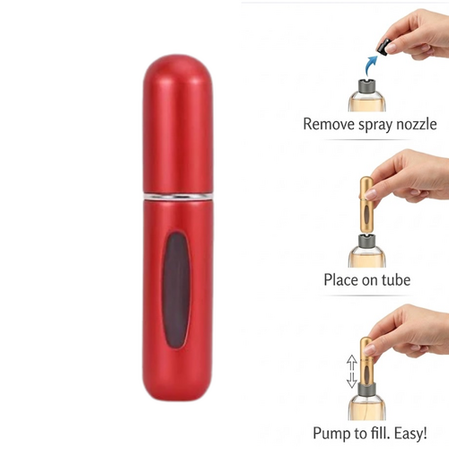 Refillable perfume atomiser in red 5ml