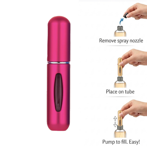 Refillable perfume atomiser in fuschia 5ml