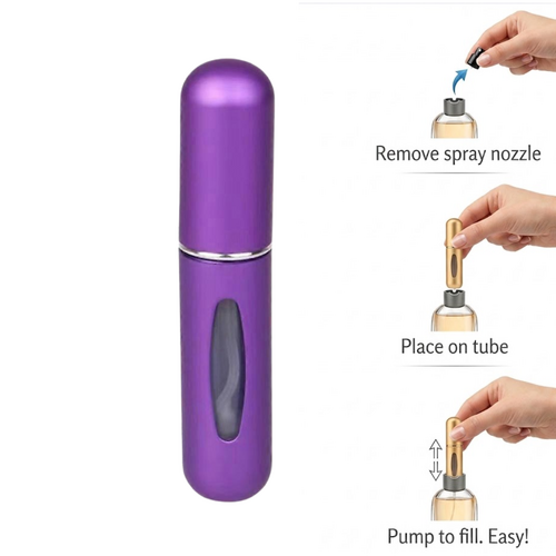 Refillable perfume atomiser in purple 5ml